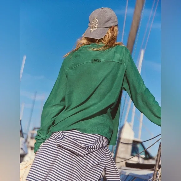 Free People Green Restoration Layer NWOT - Picture 8 of 15